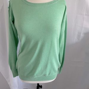Old Navy Mint Green  Crewneck Pull over Button shoulder Sweater.